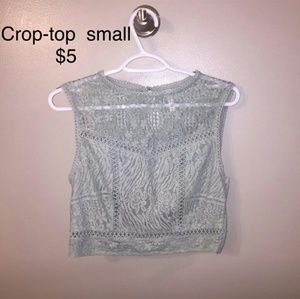 light green crop top